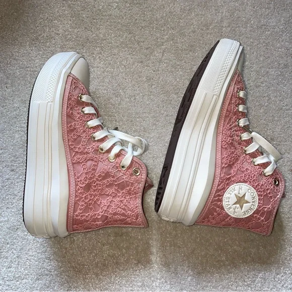 Converse Pink and White high top move - Picture 6 of 9